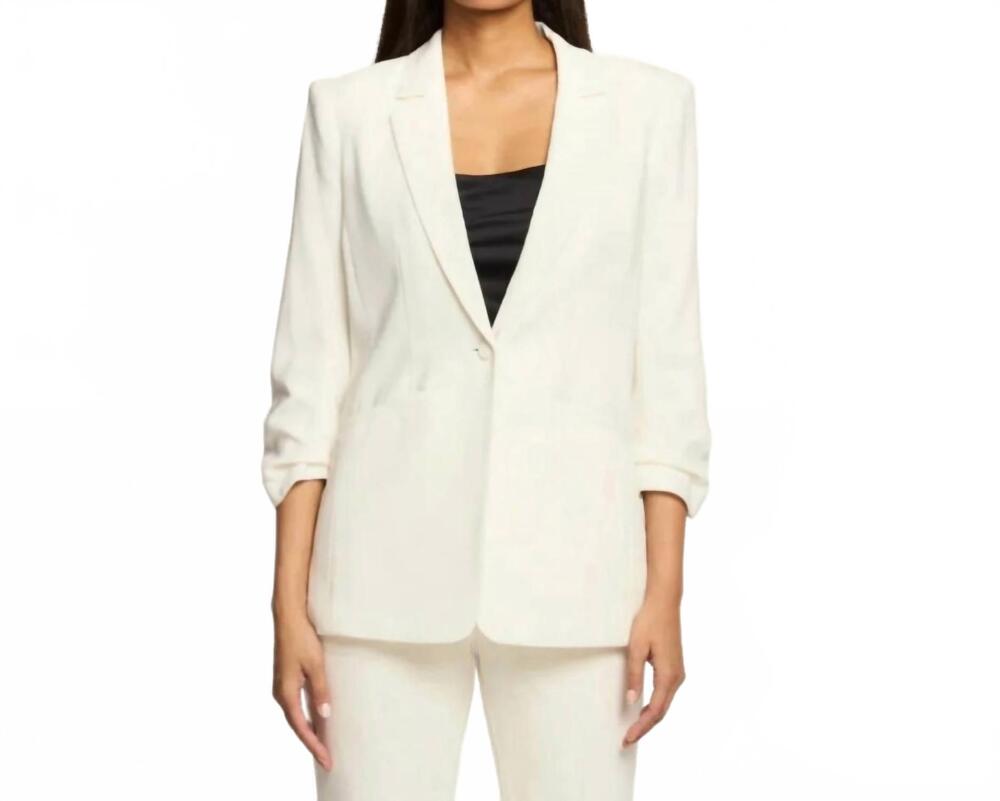 NEW CINQ A SEPT women's crepe khloe blazer in ivory
